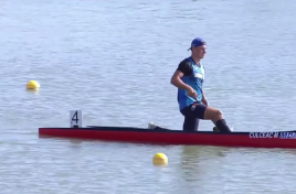 Moldovan rower Mihai Culcea climbs the podium again.  He won the bronze medal at the World Junior Championships