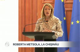 Briefing de presă susţinut de Maia Sandu şi  Roberta Metsola la Chişinău